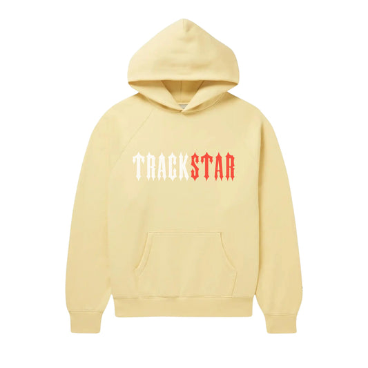 TRACKSTAR Hoodie & Jogger Set – Streetwear Gothic Font in Red White | Unisex Tracksuit |