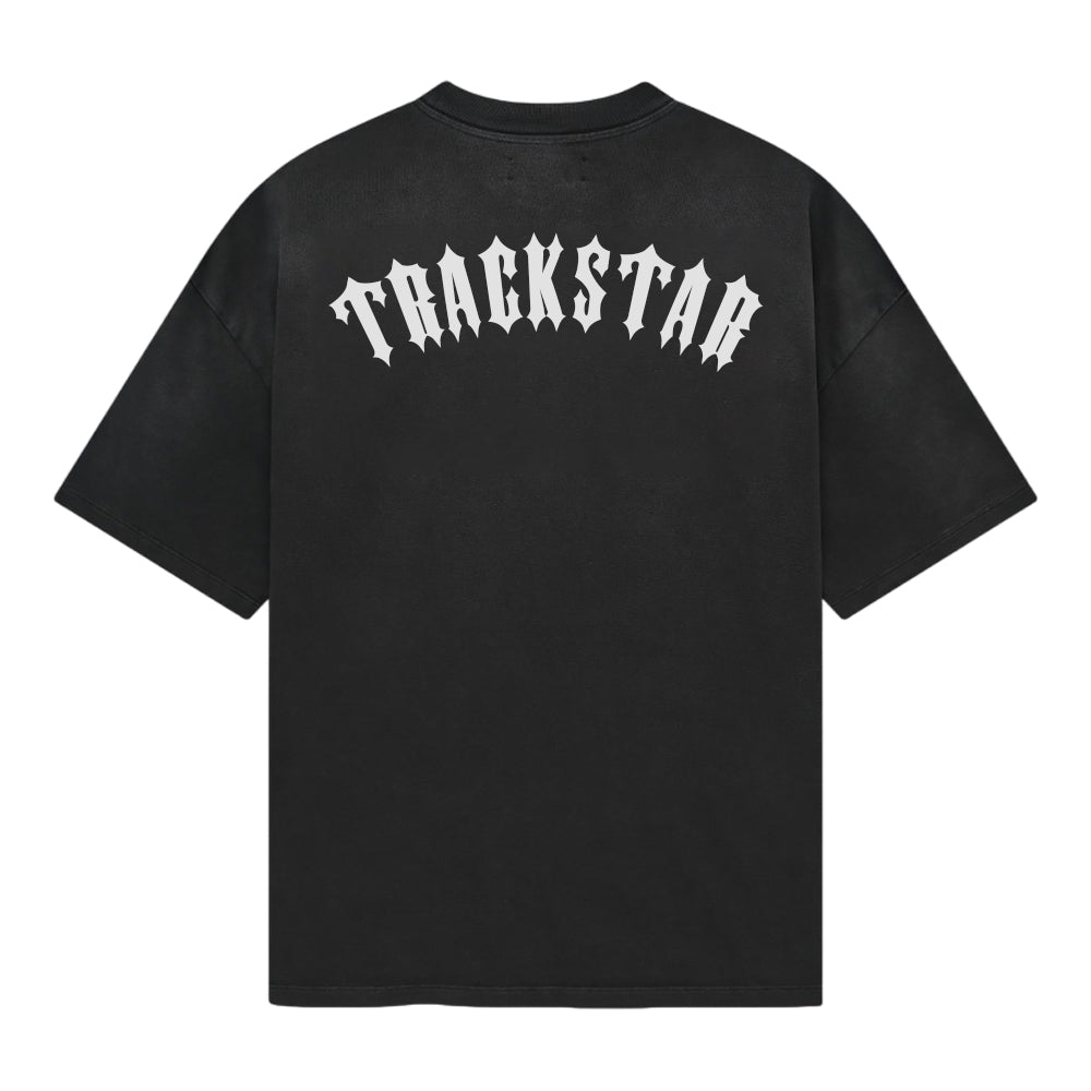 TRACKSTAR Gothic T-Shirt | Oversized Streetwear Tee with Arched Blade Font Graphic