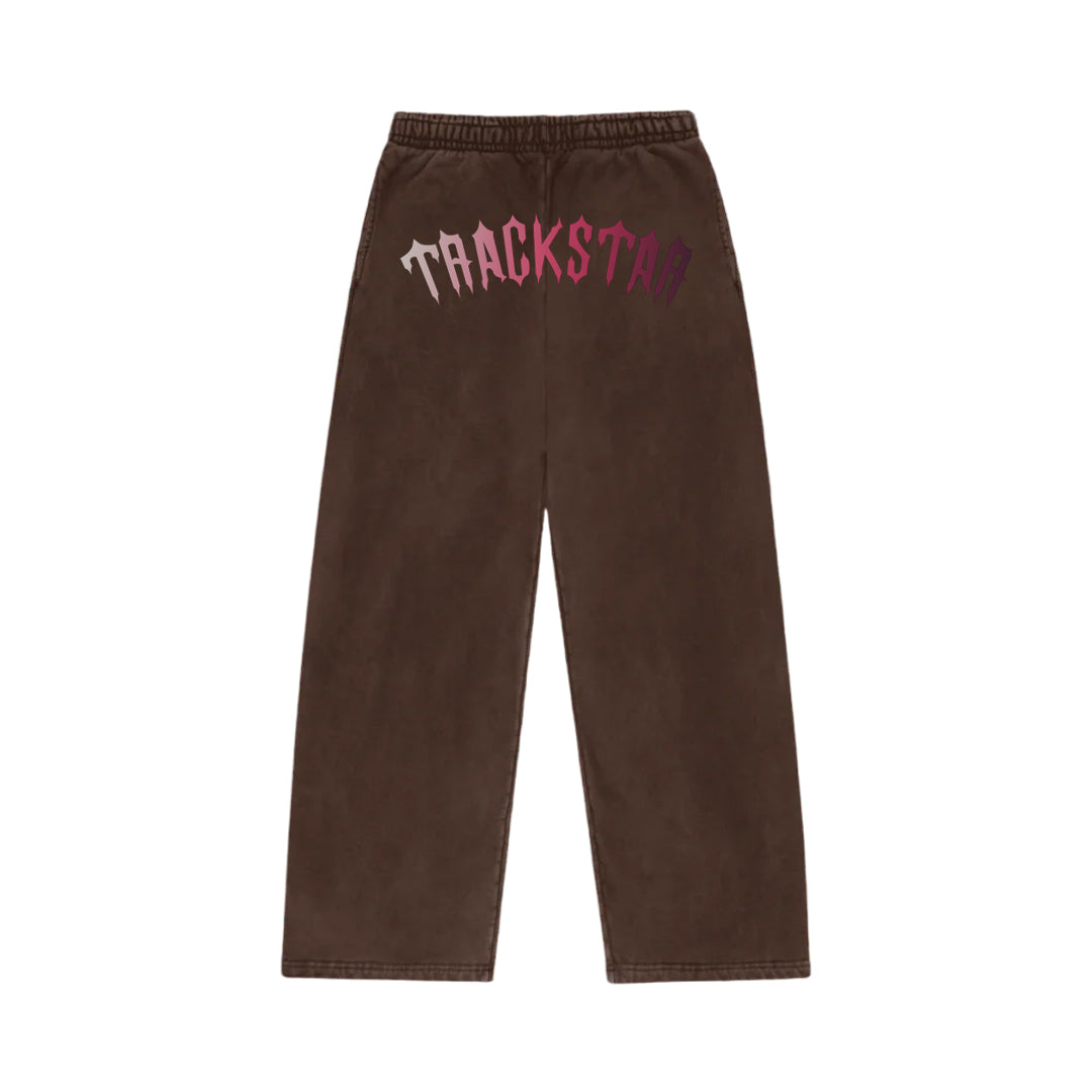 Trackstar Ombré Gothic Tracksuit – Brown Hoodie & Joggers