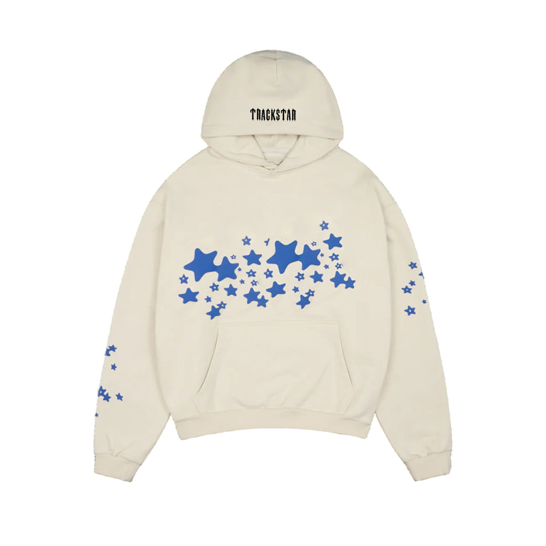 Trackstar Cream Tracksuit Blue Starburst Print