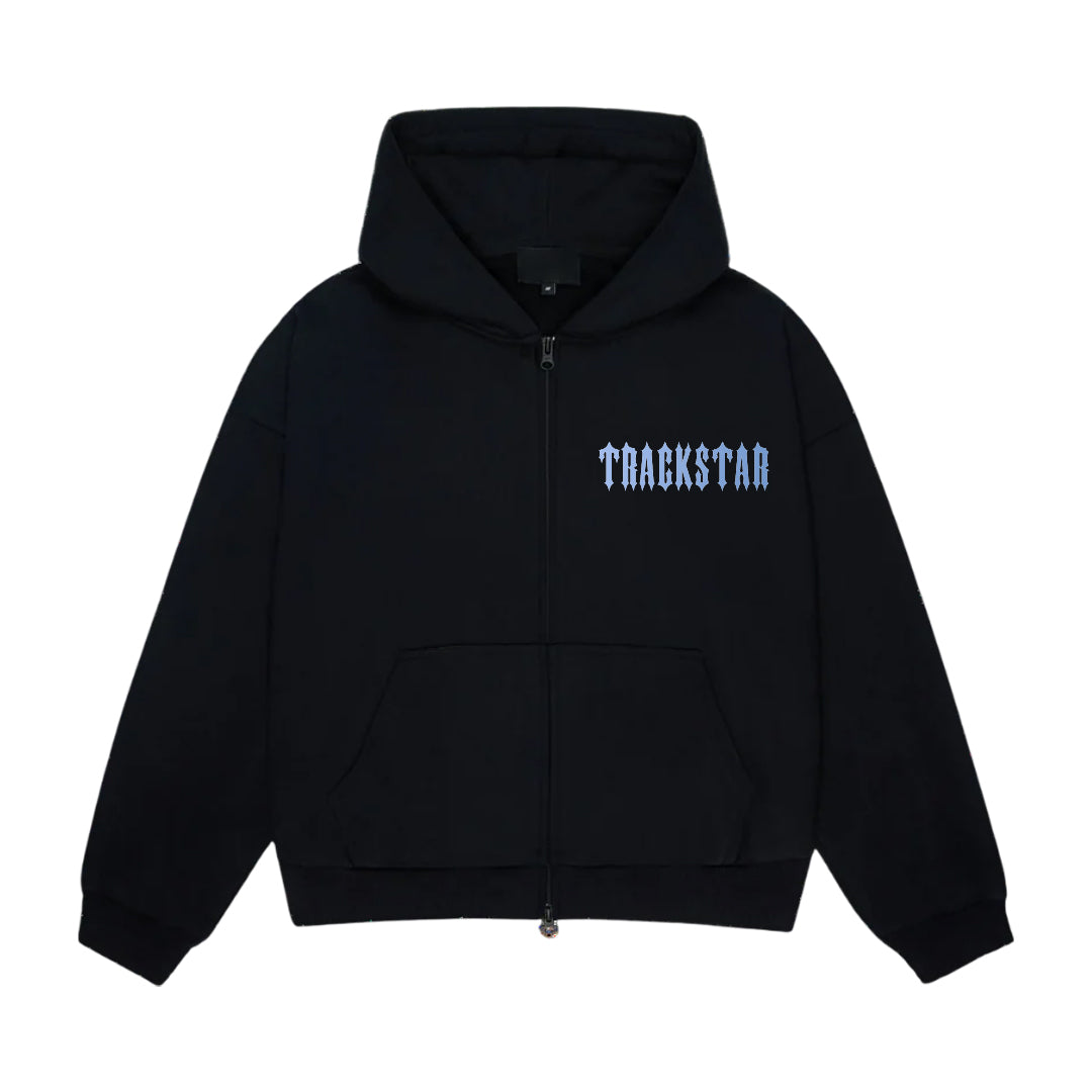TRACKSTAR Zip-Up Hoodie & Jogger Set Black