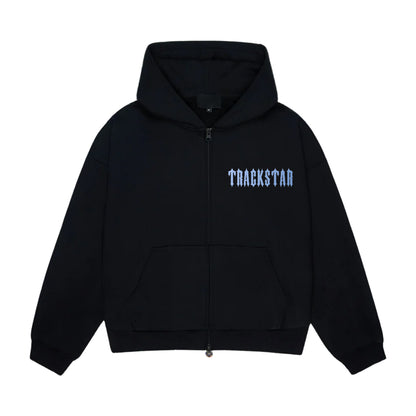TRACKSTAR Zip-Up Hoodie & Jogger Set Black