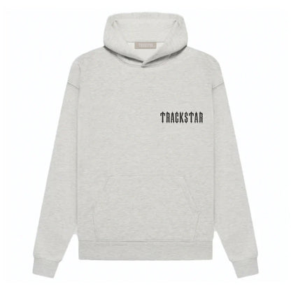 Trackstar Gray Hoodie | Unisex Streetwear Pullover Sweatshirt, Gothic Font Graphic