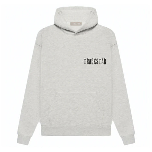 Trackstar Gray Hoodie | Unisex Streetwear Pullover Sweatshirt, Gothic Font Graphic