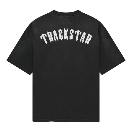 TRACKSTAR Gothic T-Shirt | Oversized Streetwear Tee with Arched Blade Font Graphic
