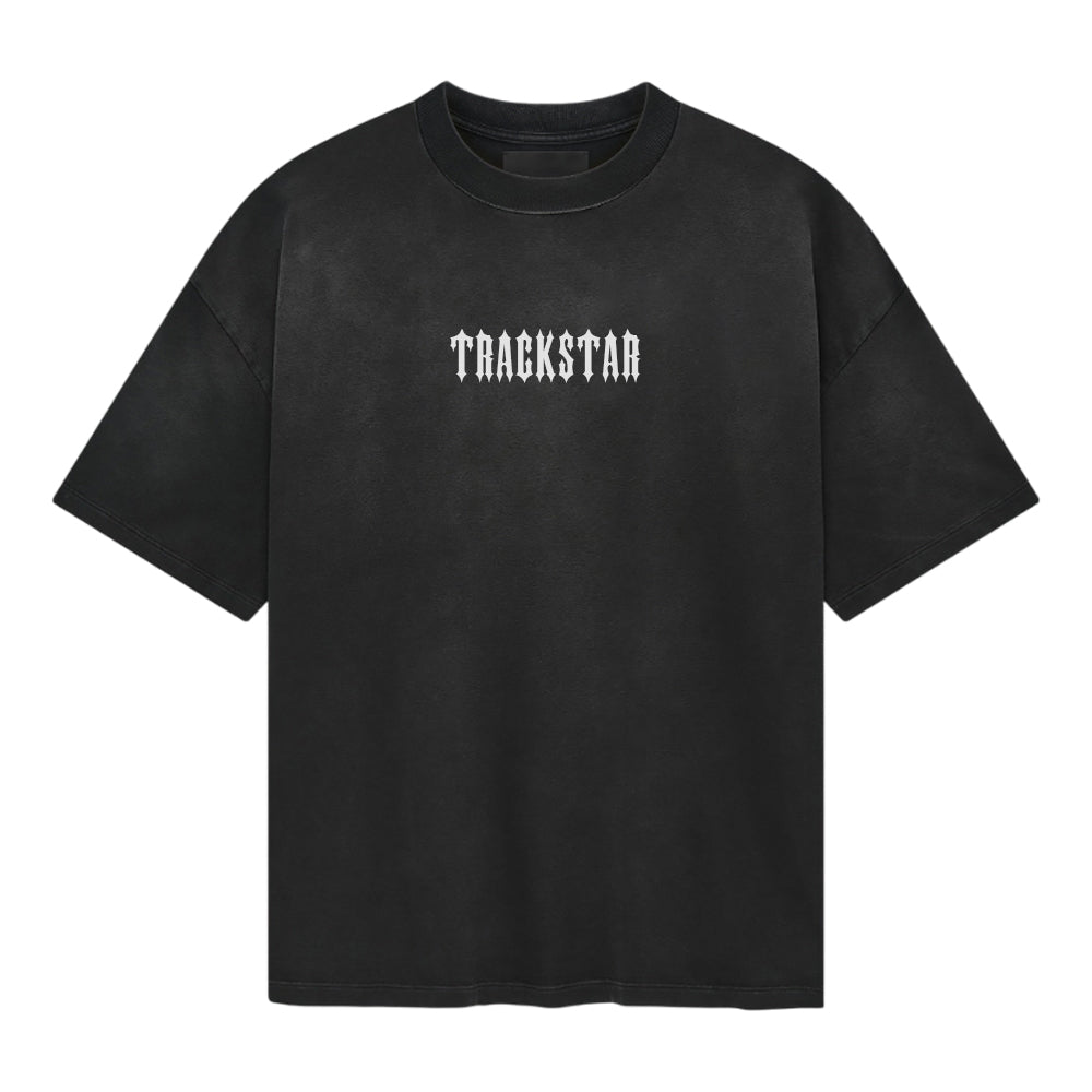 TRACKSTAR Gothic T-Shirt | Oversized Streetwear Tee with Arched Blade Font Graphic