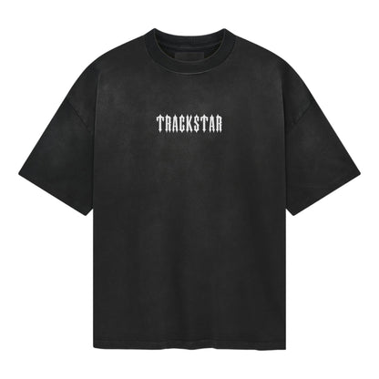 TRACKSTAR Gothic T-Shirt | Oversized Streetwear Tee with Arched Blade Font Graphic