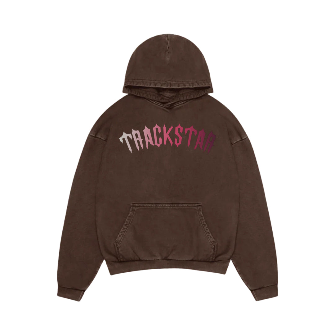 Trackstar Ombré Gothic Tracksuit – Brown Hoodie & Joggers
