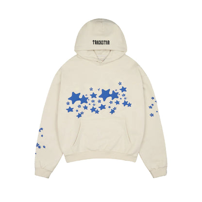 Trackstar Cream Tracksuit Blue Starburst Print